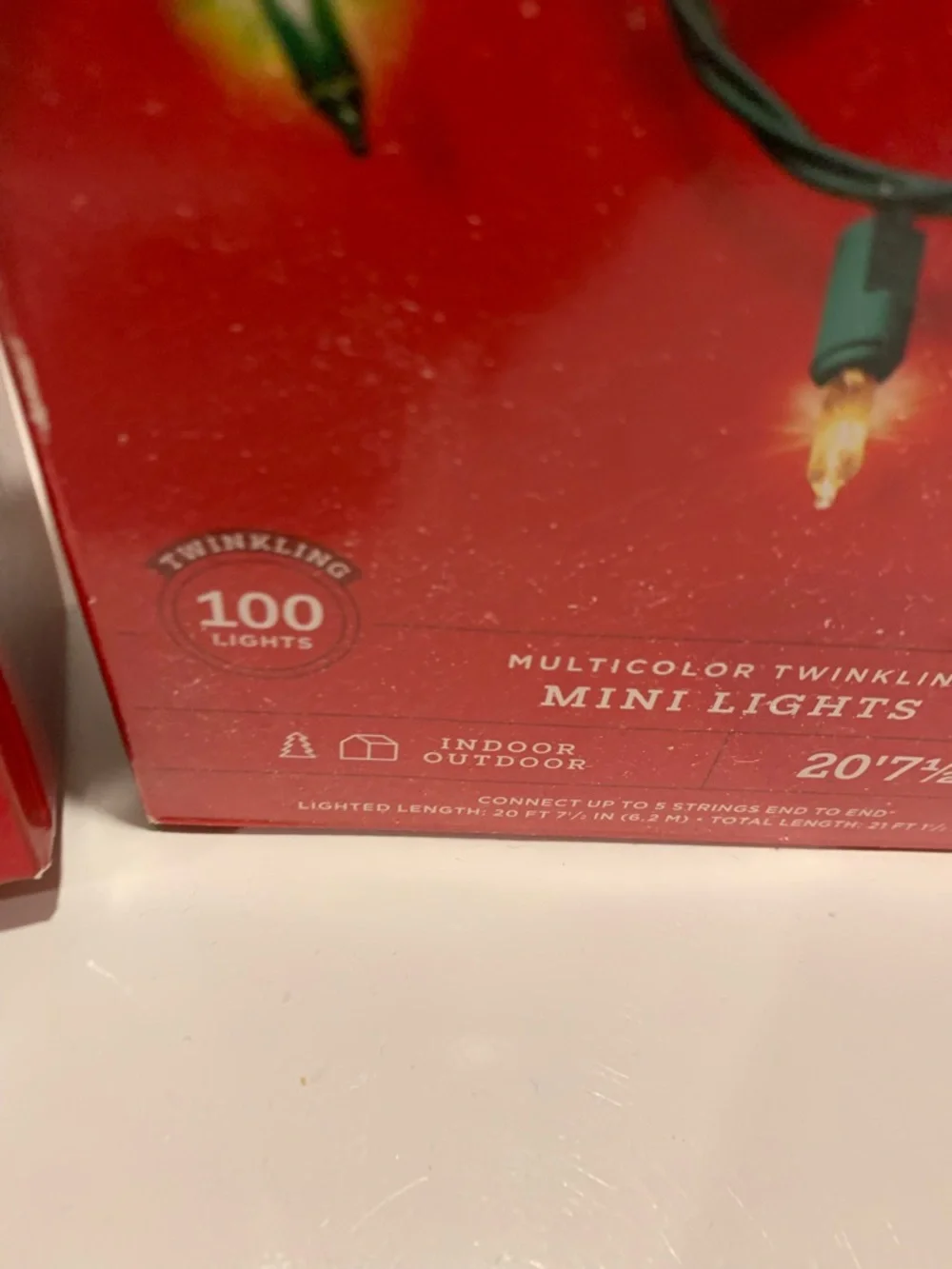 Wondershop Red Boxed Mini String Lights with Green Wire